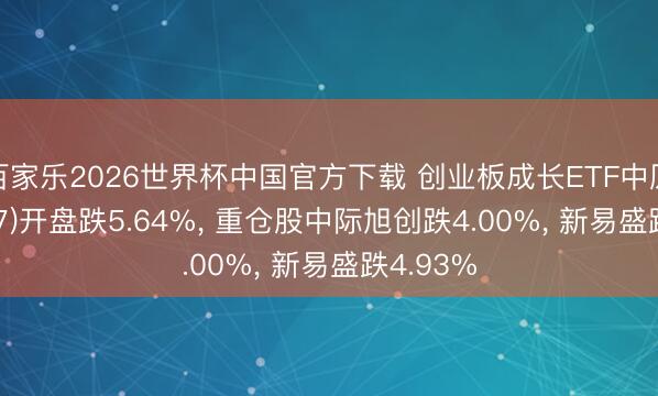 百家乐2026世界杯中国官方下载 创业板成长ETF中原(159967)开盘跌5.64%， 重仓股中际旭创跌4.00%， 新易盛跌4.93%