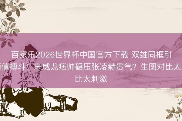 百家乐2026世界杯中国官方下载 双雄同框引爆颜值搏斗！宋威龙痞帅碾压张凌赫贵气？生图对比太刺激
