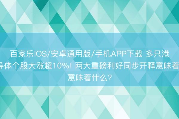 百家乐IOS/安卓通用版/手机APP下载 多只港股半导体个股大涨超10%! 两大重磅利好同步开释意味着什么?